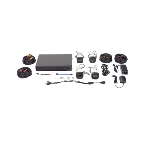 Kit TurboHD 3K con Luz Dual y Micrófono Integrado (5 MP – 4 Cámaras + DVR) HIKVISION